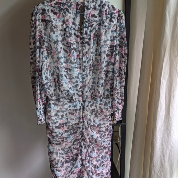 Reiss NWT Watercolor Dakota Dress Size 6 White, Pink, Black - Picture 4 of 7